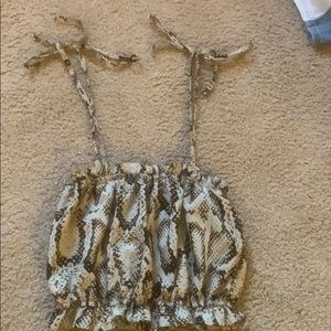 Snakeskin Crop Top with Adjustable straps!